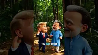 Trump & Modi Waiting in Line with Water Pots 😂 #shorts #trending