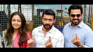 Suriya Cast His Vote With Wife Jyothika | Suriya viral Video |Karthi Cast His Vote