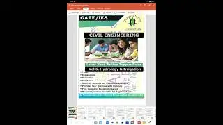 VOL 6. HYDROLOGY & IRRIGATION GATE ESE CIVIL ENGG MADE EASY TOPPERS HANDWRITTEN NOTES #gate #psu