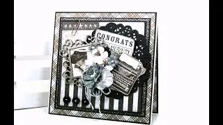 Vintage Graduation Card Polly's Paper Studio Authentique Papers Tutorial  DIY Chipboard