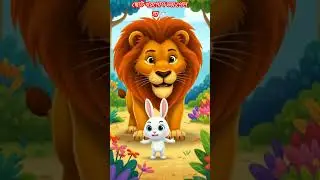 The Clever Rabbit and the Lion 🦁🐰 | Kids Moral Story | #shorts #cartoon #youtubeshorts #moralstory