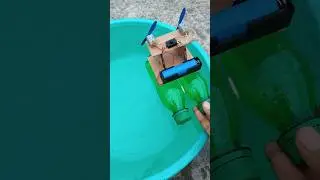 DIY mini boat from plastic bottles &bull; DC Motor | Working Model Exhibition #shorts #dcmotor #boat