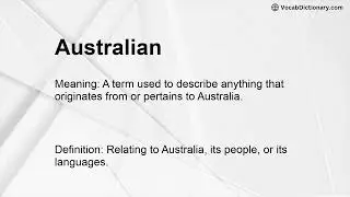 Australian Meaning