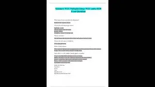 Summary WGU Pathophysiology WGU Patho D236 Exam Questions