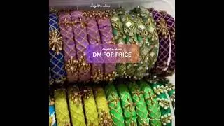 Mirror & Maggam Work Bangles #silkthreadbanglesmaking #art #aariwork  For customization Dm.