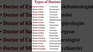 Types of doctor #song #video #doctor #medicalinformation #medical #learning #knowledge #shorts