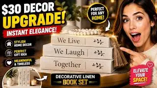 Decorative Linen Book Set Neutral Coffee Table Books Elegant Home Decor Modern Family Themed Books