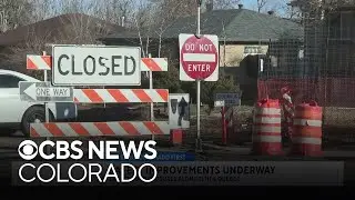 Road construction underway to improve sidewalks along Quebec Street in Denver