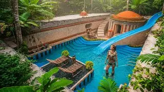 I Built a $1M Underground Water Slide & Pool House Alone in the Forest &mdash; 210 Days Survival Build