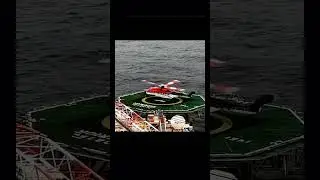 Helicopter landing on the Helideck of an Offshore Drilling Rig #oilandgas #offshoredrilling