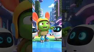 🤖🛼 Timmy Skates with Robot Friend | Funny Cartoon Animation Fun 😂 #shorts #viralshorts