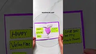Diy Valentine day card idea💜 #shorts #diy #valentinesday #diycardideas #handmadecard