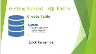 Microsoft SQL Database  -  Creating a new Table