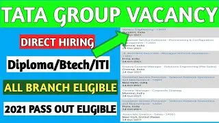 Tata Group New Job Requirement/Vacancy 2021|Tata Motors Job Vacancy|Tata Steel Job Vacancy|