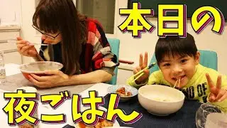 本日のママの手料理♪夜ご飯はコチラ！いおりくんもパパも大好きです！【いおりくんTV 日常と休日】