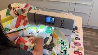 How to Machine Quilt Wavy Lines on my Free Quilt Pattern: Puzzle Box