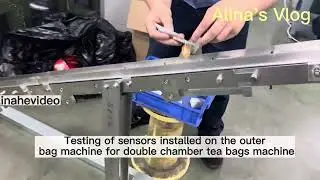 Tea bag packing machine | testing the sensor for double chamber tea bag machine