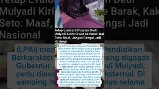 tetap evaluasi program Demul kirim siswa ke barak militer #beritaterkini