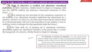Expanding on Educational Rights of Minorities Article 30 Constitutional Law LLB