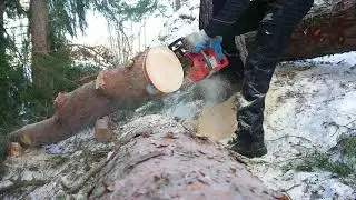 Løkken Verk, Norway. Husqvarna 242 XPG, carb adjustement in minus 14 Celsius