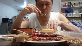 YUMMY EMPANADA 🥟 & PORK CHORIZO CHICKEN INTESTINE BARBECUE #mukbang #food #fypage 