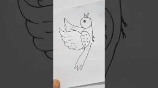 Easy drawing of flying bird by 9 #youtubeshorts #viral #easydrawing #art #drawing