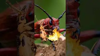 #tropicalinsectsLV5 Bombardier beetle with longhorn beetle