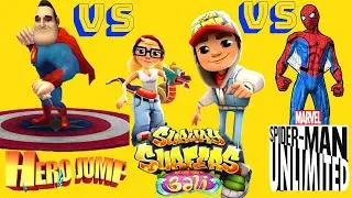 Spiderman Vs Subway Surfers Vs Hero Jump | Best Android & IOS  game play HD(FREE)😱😱😱😱😱