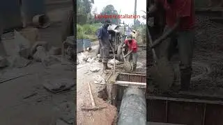 Installation of concrete culverts on site