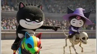 Kuromi vs Badtz Maru  Golden Skeletal Cat Final Race