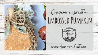 Create a mini Grapevine Pumpkin with embossed paper