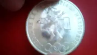25 Mexican silver peso Olimpic games Mexico 1968