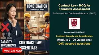 Module II- MCQ NLSU- Capacity to Contract & Consideration Essential Elements of Sec10,11, 2(d)
