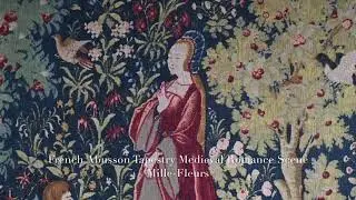 French Abusson Tapestry Medieval Romance Scene Mille Fleurs