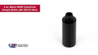 2oz. Black HDPE Cylindrical Sample Bottle with 20/410 Neck | U.S. Plastic Corporation&reg;