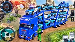 US Police Car Park Transporter Game - Police Trailer Truck Driver Simulator - Android Gameplay