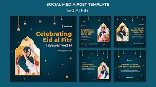 Best 5 Eid Al Fitr Social Media Posts Template Design