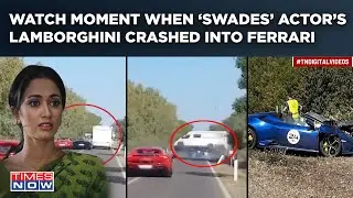 Watch: Moment When 'Swades' Actor Gayatri Joshi's Lamborghini Crashed Into Ferrari | Dramatic Video
