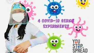 Corona Virus Covid-19 Safety and Germs Experiments | 4 Germs 🦠 Experiments for kids!