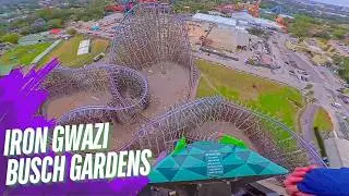 🎡On ride/POV Iron Gwazi - Busch Gardens Tampas Bay