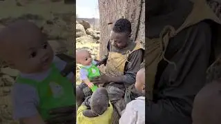 When the Hadza see a doll for the first time and love it like a child#africa #usa #funny #comedy