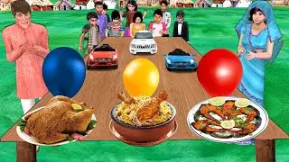 Food Challenge Mini Car Balloon Street Food Eating Challenge Hindi Kahani Moral Stories Comedy Video