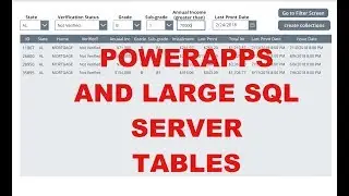 PowerApps and Large SQL Server Tables