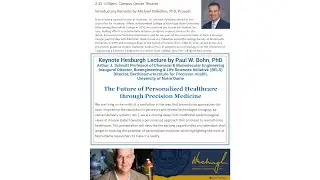 SCOSA Annual Successful Aging Festival - Keynote Hesburgh Lecture by Paul W. Bohn, PhD