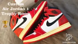 CUSTOM Air Jordan 1 Trophy Room inspired Vintage Chicago 1