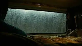 Cozy Rainfall on Van Window | Tranquil Sounds for Deep Sleep, Focus & Stress Relief | 4K Ambience