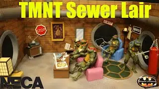 NECA TMNT Sewer Lair Diorama Connects With Street Scene Diorama! Action Figure Review & Comparison