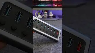 BENFEI 7-Port USB 3.0 Data Hub with BC 1.2 Charging Port, 45W GaN Super Fast Charger Dual Type C