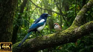 Tiny Courage: A Small Sparrow Stands Up to a Giant Magpie