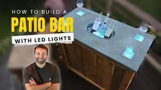 How to Make a Patio Bar - DIY Concrete Counter Bar with Wood Base